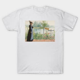 Karin by the Shore by Carl Larsson T-Shirt